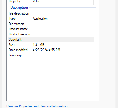 GnuGB Properties Window Explains WinGet Pin