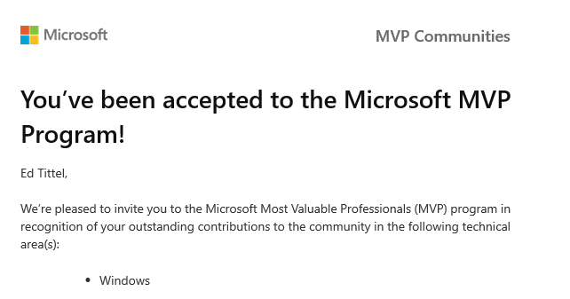 MVP Status Renewed thru June 2027