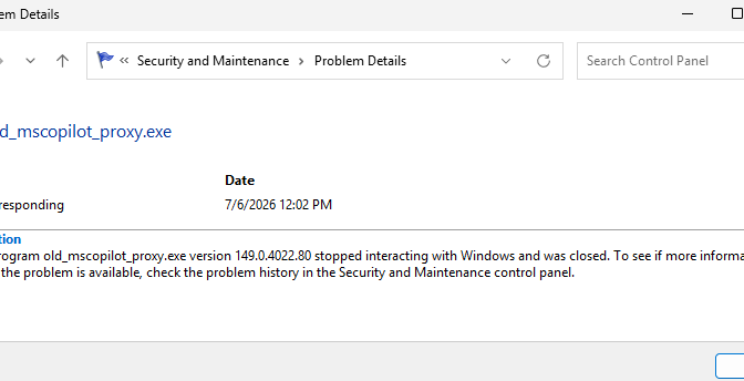 Despite Throwing Error, Old_mscopilot_proxy.exe Is MIA