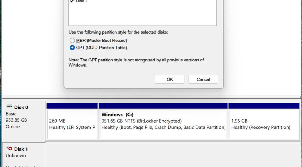 Bitlocker Makes Transplanted NVMe Inaccessible