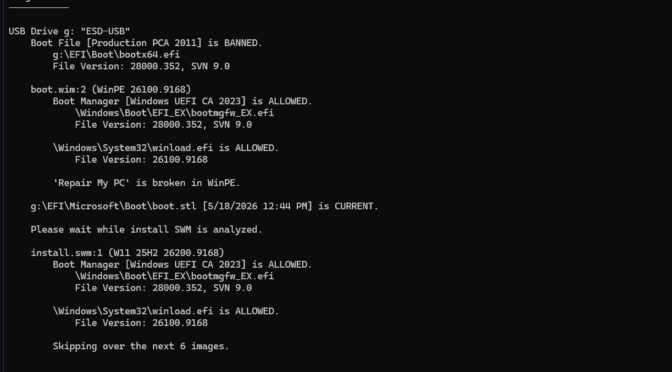 FAT32 UFD Nixes "Repair My PC"