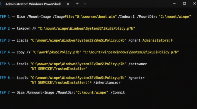 Using ICACLS To Update UFD Boot Files