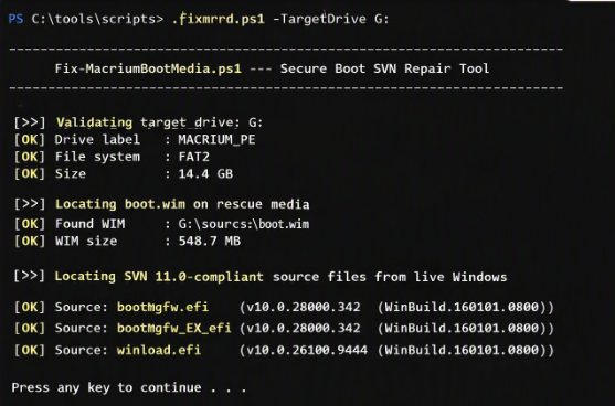Fixing Macrium Rescue Disk