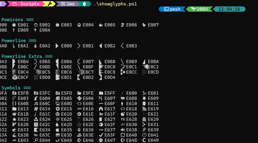 Examining Nerd Font Glyphs