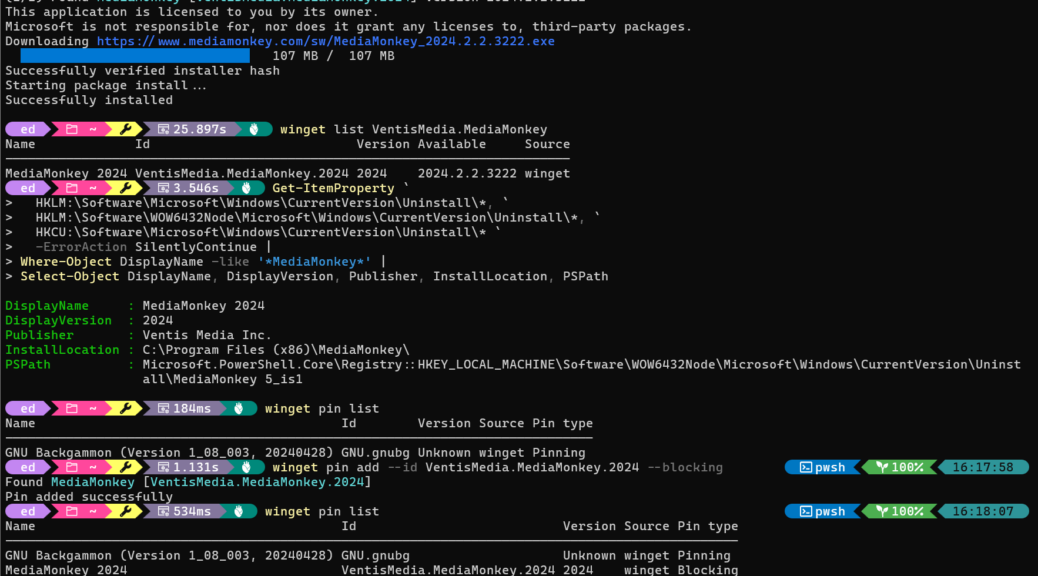MediaMonkey Version Info Fools WinGet